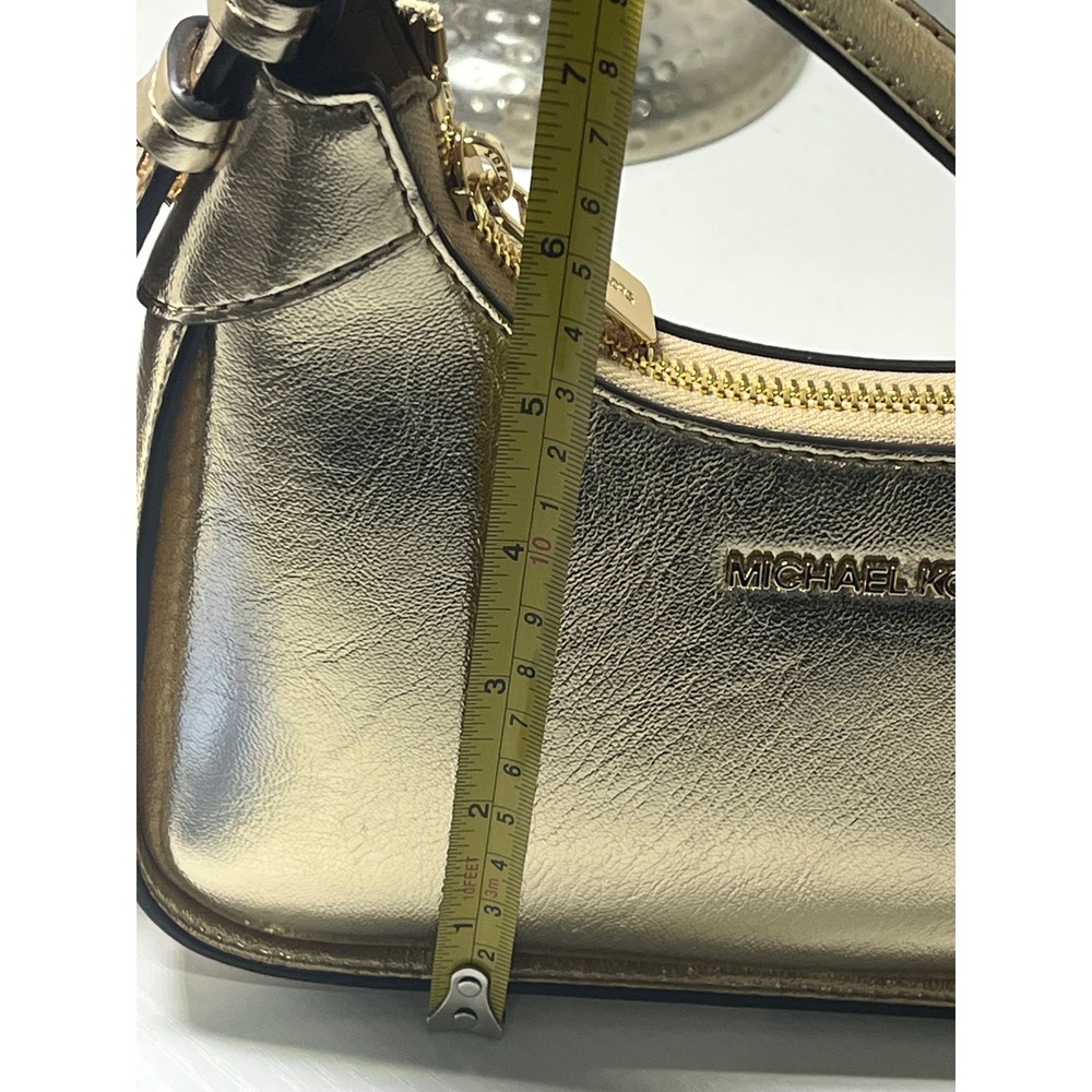 NEW Michael Kors Jet Set Small Pouchette Crossbody Bag Metallic Gold 35S2G7ZC5M - Picture 5 of 10